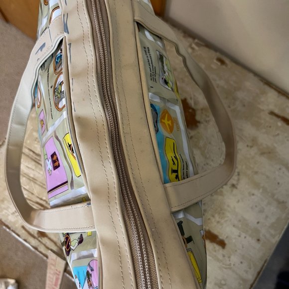 Vinyl Funny Comic Travel Bag Carry on ! Some Flaws but GUC ! MoMA Art - Picture 12 of 16
